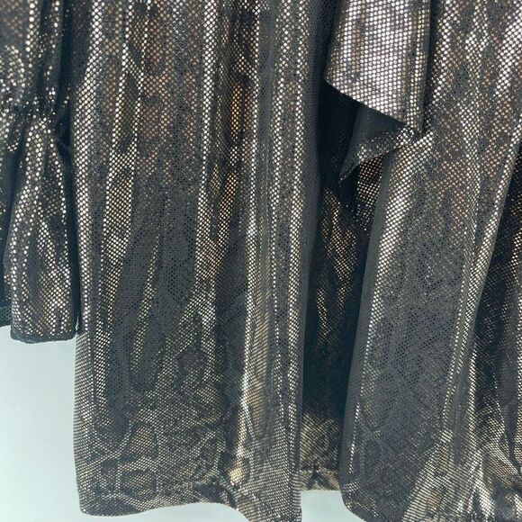 Shein gold Metallic Snakeskin Pull-over Mini Wrap Dress Small - Picture 13 of 13